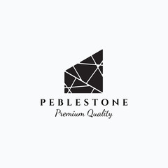 Minimalist stone vector illustration design. Modern pebblestone logo concept.