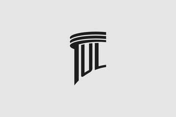 Creative letter UL monogram for legal firm, advocate logo inspiration