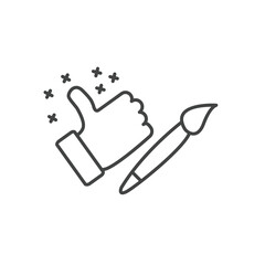 hand holding brush icons  symbol vector elements for infographic web