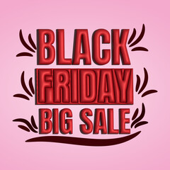 Fototapeta premium Black Friday big sale 3d text effect free download 