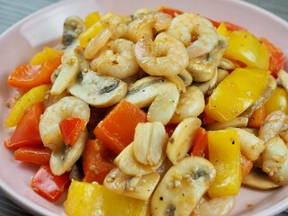 새우 채소볶음, 음식, 요리