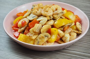 새우 채소볶음, 음식, 요리