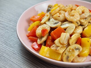 새우 채소볶음, 음식, 요리