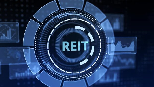 REIT Real estate investment fund ETF Financial stock market. Business, technology, internet and networking concept