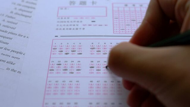 The process of filling out the answer sheet for the test answer