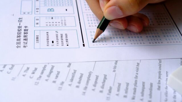 The process of filling out the answer sheet for the test answer