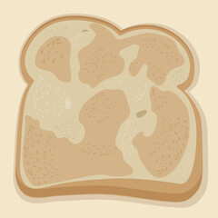 bread mold with mushroom on flat background 