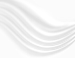 Curtain white wave and soft shadow. abstract backround on isolated. S-shaped wave pattern, beautiful, luxurious, soft, blurry
