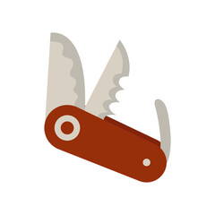 pocket knife tool equipment for camping hiking outdoor activity vector flat illustration icon design