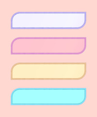 set of four vector 3d horizontal frame colorful blank text box banners for infographic design template