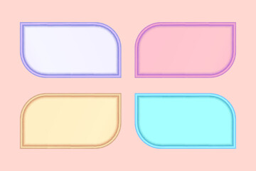 Set of four interface elements, text box and banner for infographic design