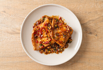 Fried Snapper Belly with Spicy Garlic Soy Sauce