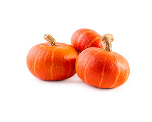 Mini pumpkins isolated on a white background