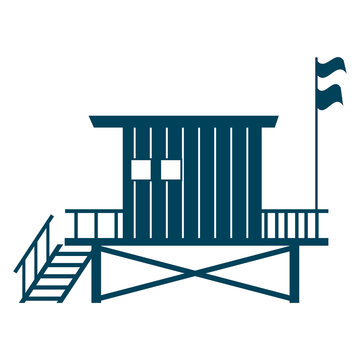 Lifeguard Tower icon. Station beach building illustration