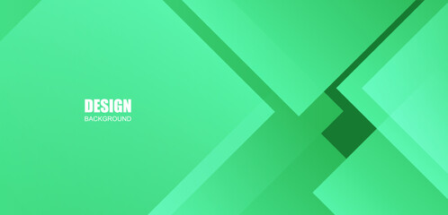 Geometric abstract shape on green gradient overlay background. Vector.