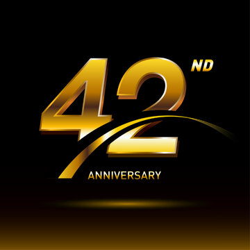42 years golden anniversary logo celebration