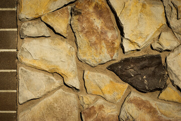 close-up of textured stone wall 