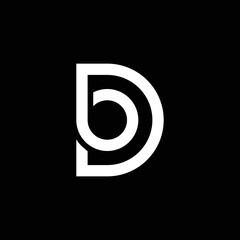 Modern letter D with overlapping line logo design