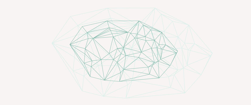 Abstract diamond shape line art with soft shadow background design concept, ruby shape, perfect for graphical resources, business template, presentation template, background, banner