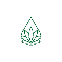 Cannabis Hemp Marijuana Oil logo design template
