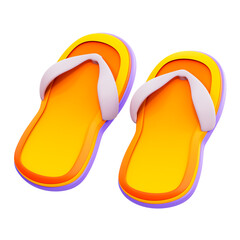 3d illustration Flip Flops