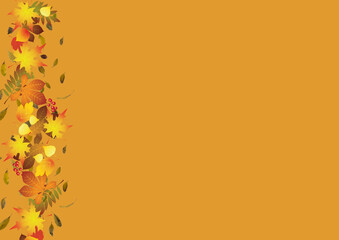 Autumn composition. Pattern made of dried leaves. Flat lay, top view