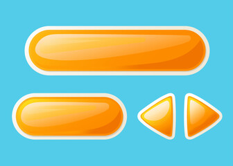 a set of buttons for a custom cartoon-style game interface