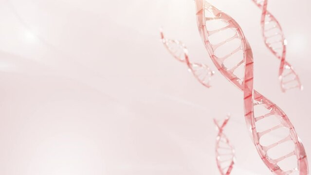 Animation DNA background with copy space. cosmetic concept. 3d rendering.