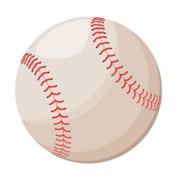 A baseball ball on a white background. Cartoon design.
