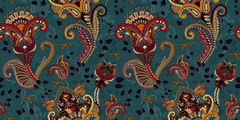 Digital textile kalamkari Allover pattern design