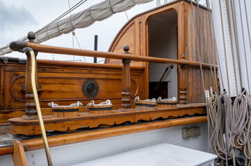 Part of a vintage sailing boat