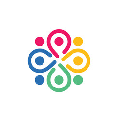 community people clover leaf concept design  icon vector