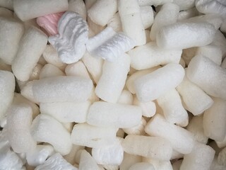 White foam, polystyrene, styropor. Blank packaging. Abstract background. Styrofoam close-up, great design for any purposes.