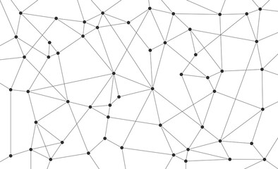 Compact network polygonal structure connected dots and lines background template. Blockchain linked global graphic vector.
