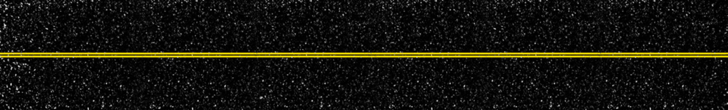 Bandes jaunes  doubles sur asphalte 