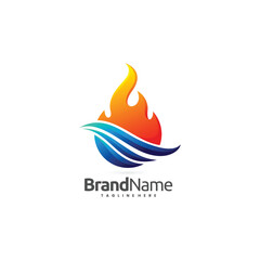 HVAC logo with fire and air concept