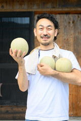 Freshly picked fruits and farmers