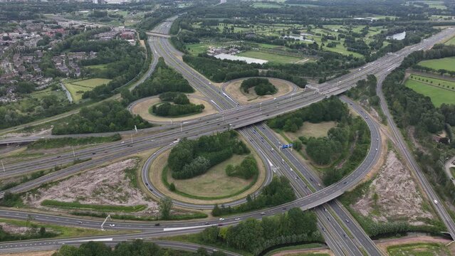 The Lunetten Junction is a Dutch traffic interchange for the connection of the A12 and A27 motorways . It is located near Lunetten, a district of Utrecht. Traffic crossroadcarriageways