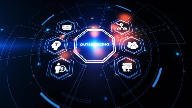 Business, Technology, Internet and network concept. Outsourcing Human Resources.