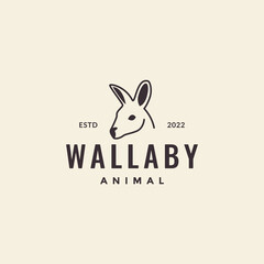 head wallaby vintage logo design