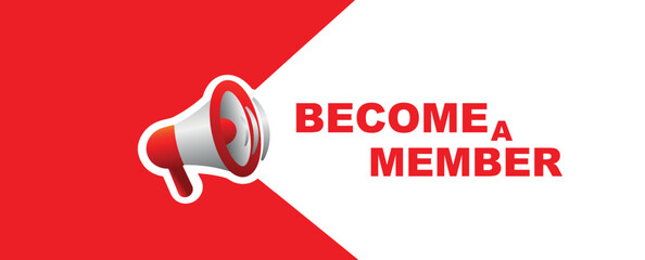 BECOME A MEMBER sign on white background

