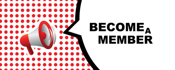 BECOME A MEMBER sign on white background