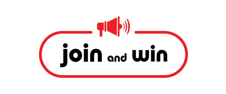 join and win sign on white background