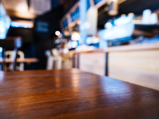 Table top indoor cafe restaurant Blur background