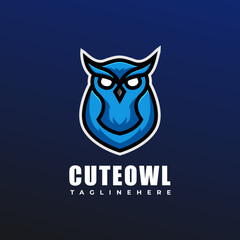 cute owl illustration logo