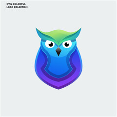 Obraz premium cute owl colorful logo
