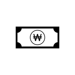 Korea Currency Icon Symbol, Won, KRW. Vector Illustration