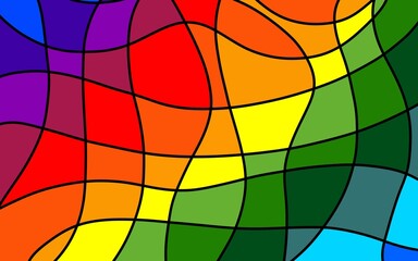rainbow colored background tiles with blue, purple, red, orange, yellow and green colors match. for wallpapers