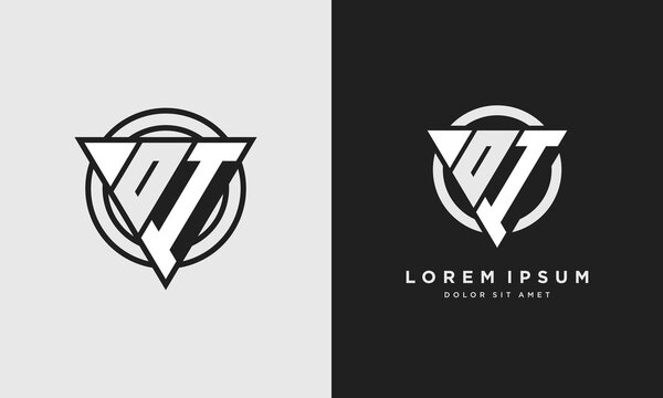 Letter OI triangle logo icon modern stylish monogram design