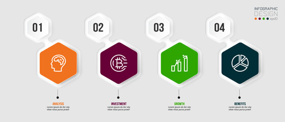 Timeline chart business infographic template.
